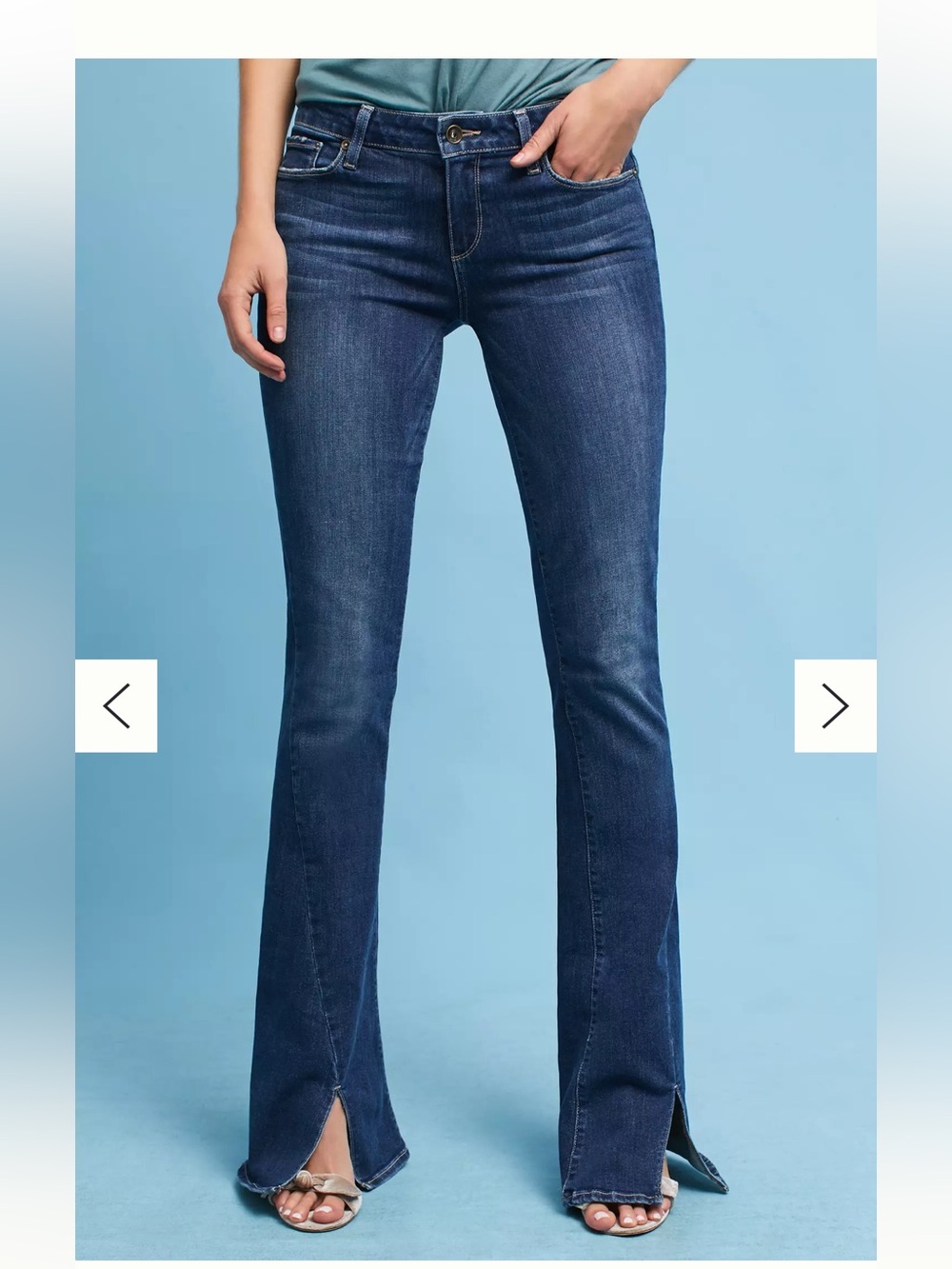 PAIGE Lou Lou Flare Jeans with Split Hems size 29 tall long